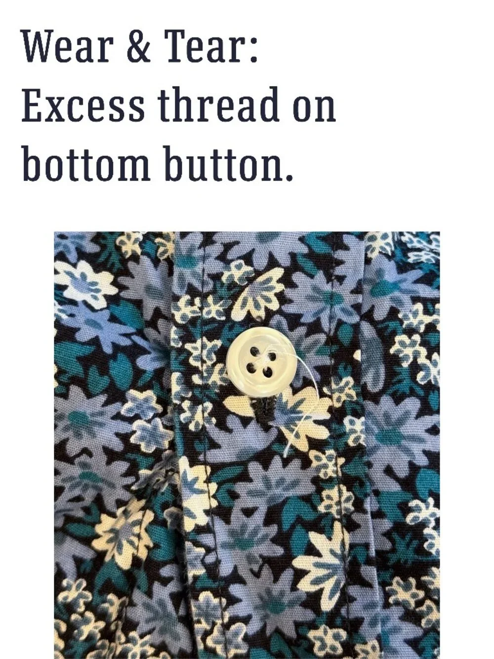 J. Crew Flex Men’s Large Cotton Blue Floral Long-sleeve Button Down Shirt